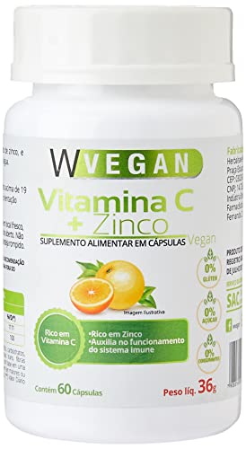 Vitamina C 500mg + Zinco 60 capsulas WVegan Vegano