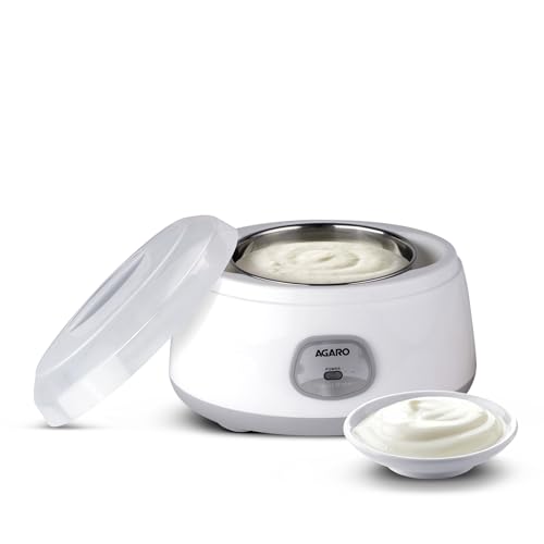 AGARO Classic Portable Yogurt Maker Machine for Home, 1.2L, Electric Probiotic Curd Maker with Auto Temperature Regulation, for Thick Creamy, Consiste