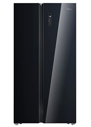 Midea 661 L Side by Side Refrigerator with Inverter (MDRS853FGG22IND, Black, Glass Finish)