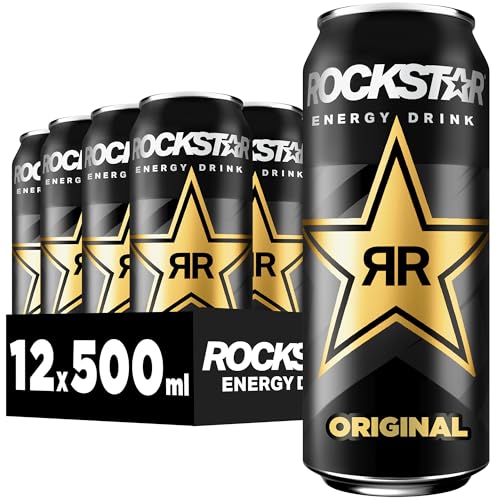 🔥 SELTEN SO GÜNSTIG (-44%) Rockstar Energy Drink Original - Koffeinhaltiges Erfrischungsgetränk für den Energie Kick, EINWEG (12x 500ml) (Verpackungsdesign kann abweichen)