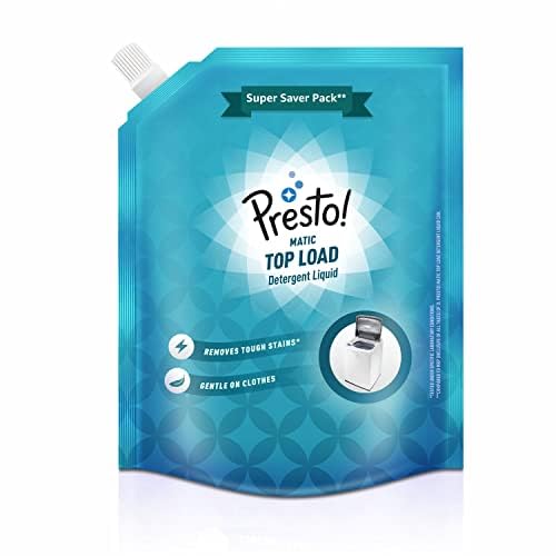 Amazon Brand - Presto! Matic Top Load Liquid Detergent, Refill Pack | 2 Litre | Removes Tough Stains | Gentle On Clothes | Protects Fabric Color | Ref