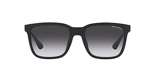 Armani Exchange Man Sunglasses Matte Black Frame, Grey Gradient Blue Lenses, 55MM