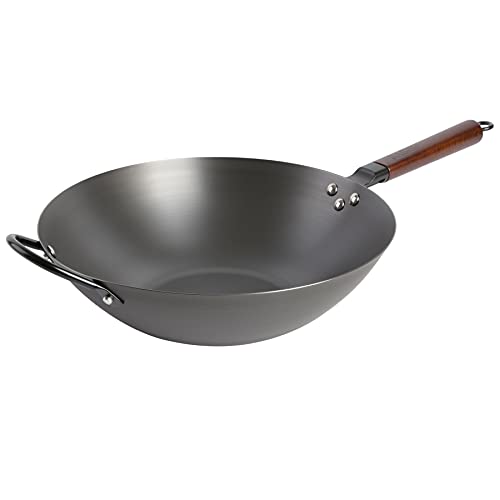 Babish Carbon Steel Flat Bottom Wok