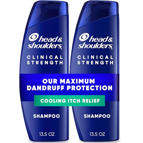 Head & Shoulders Clinical Strength Dandruff Shampoo, Selenium Sulfide Dandruff Defense, Intensive Itch Relief, Seborrheic Dermatitis Relief, Cooling Menthol, 13.5 Fl Oz Each, 2 Pack