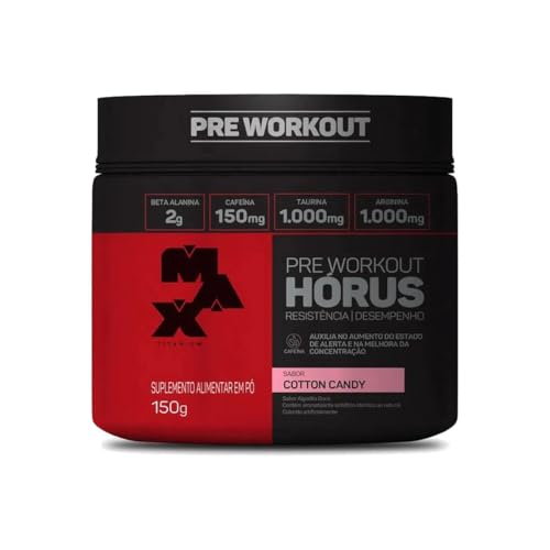 Suplemento Pré-Treino Max Titanium Hórus, Sabor Algodão-Doce, 150g