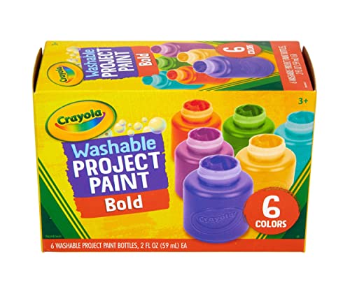 Crayola Washable Kids Paint (6ct), Essential Preschool Supplies, Paint Set for Kids, Must Have Arts & Crafts Supplies, Nontoxic, Preschool Learning Activities for Toddlers