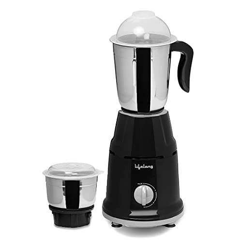 Lifelong Mixer Grinder for Kitchen - 2 Jars 500 Watt - Mixie with Mini Jar for Chutney & Liquidizing Jar used as Wet Grinder & Blender for Milkshake, 