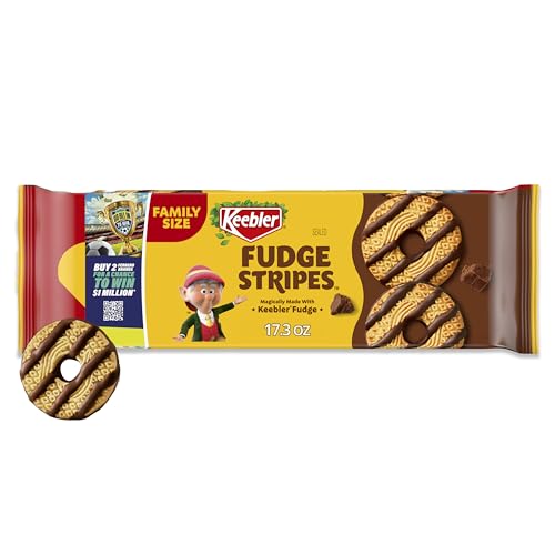 Keebler Fudge Stripes Original Cookies Family Size, 17.3 Oz. (Pack of 1)
