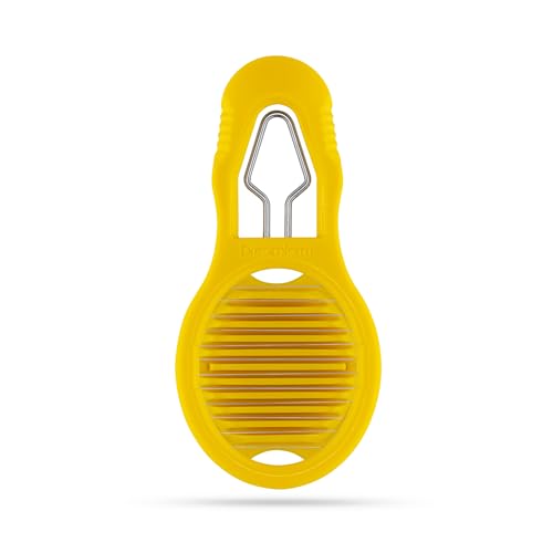 Dreamfarm Eggler 2-In-1 Compact Egg Shell Peeler & Easy Hardboiled Egg Slicer, Shell Cracking, Topping, & Peeling - Yellow