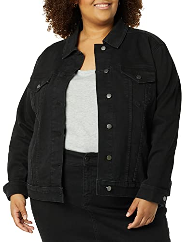 Amazon Essentials Women's Jean Jacket (Available in Plus Size), Black Wash, 4X