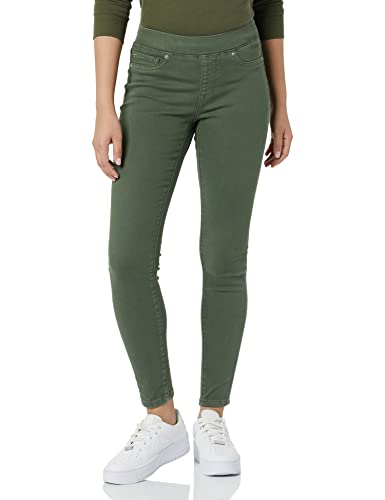 Amazon Essentials Women's Mid-Rise Stretch Pull-On Jegging - Discontinued Colors, Dark Green, 10