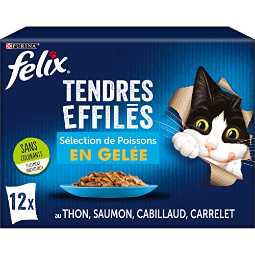 🔥 STARKER PREIS (-38%) FELIX Zarte Gelee | ausgewachsene Katze | Auswahl an Fischen | 12 x 85 g | Frischebeutel