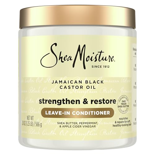 SheaMoisture Leave In Conditioner Jamaican Black Castor Oil Conditioner For Hair To Soften and Detangle Hair 20 oz