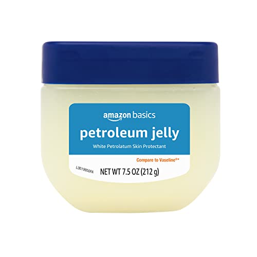 Amazon Basics Petroleum Jelly White Petrolatum Skin Protectant, Unscented, 7.5 oz, 1-Pack, (Previously Solimo)