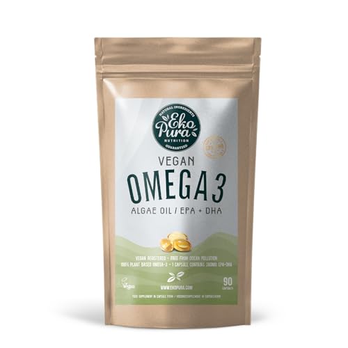 Ekopura Vegan Omega 3 Algae Oil 90 Capsules (DHA + EPA)