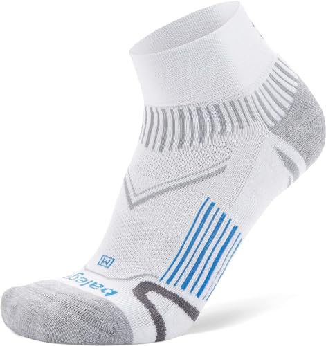 Balega Enduro Arch Support Performance Quarter Athletic Running Socks for Men and Women (1 Pair), White, Large