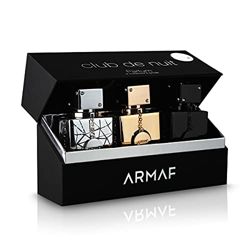 Armaf Club De Nuit for Man 3-Piece Set, (1.0 Ounce Eau De Toilette Intense Man + 1.0 Ounce Eau de Parfum Sillage + 1.0 Ounce Eau de Parfum Milestone)