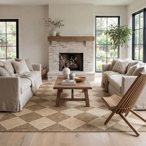 nuLOOM 4' x 6' Outdoor Performance Area Rug, Stain Resistant, Weather Resistant, High Traffic, Patio, Balcony, Outside, Sabina Brown
