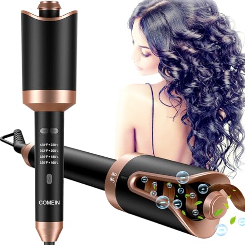 (-34%) BUJIYI Automatischer Lockenstab, mit 3 Heizzeit-Einstellungen und 4 Temperaturstufen, ein Professioneller Lockenstab in Salonqualität, der für Alle Haartypen Geeignet Ist (Schwarz)
