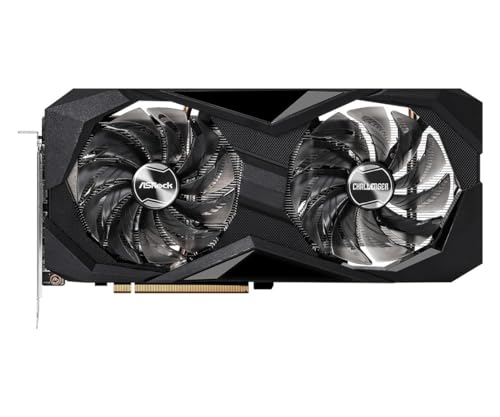 ASRock AMD Radeon RX 6600 Challenger D 8GB GDDR6 DisplayPort 14Gbps HDMI 0dB Silent Cooling 128-bit 7680 x 4320 Dual Fan Graphics Card PCI Express 4.0 x8 8-pin