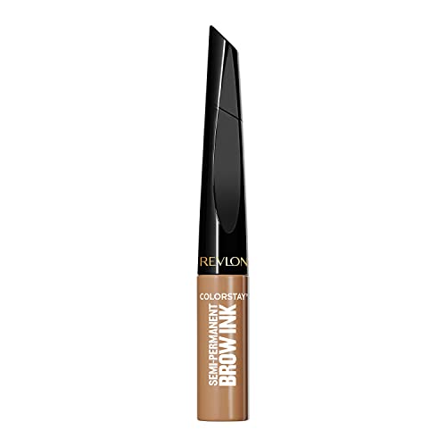 Revlon ColorStay 5-in-1 Semi-Permanent Brow Ink with Spoolie Brush, Waterproof, Transfer-Proof, Eyebrow Makeup, Easy to Remove, 350 Blonde Ink, 0.09 fl oz
