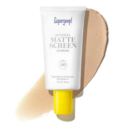 Supergoop! Mineral Mattescreen (SPF 40) - 45 mL - 100% Mineral, Oil-Free Broad Spectrum Sunscreen - Smooths Skin’s Appearance, Minimizes Pores & Controls Shine - Water & Sweat Resistant
