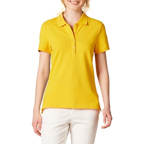 Amazon Essentials Women's Short-Sleeve Polo Shirt (Available in Plus Size), Golden Yellow, XX-Large