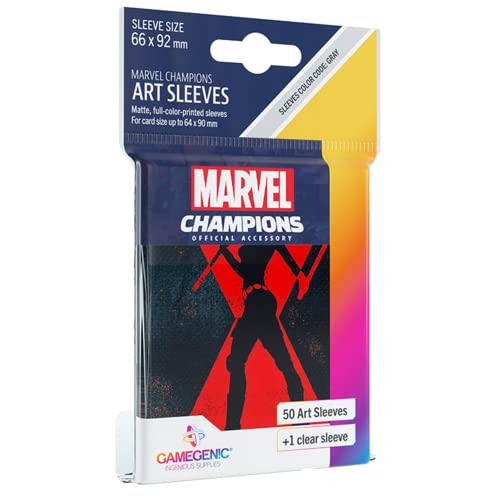 Marvel Champions The Card Game Official Black Widow Art Sleeves, exact product listing photograph
