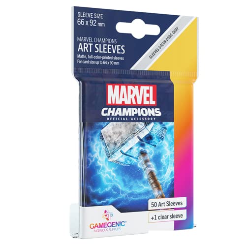 Marvel Champions The Card Game Official Thor Art Sleeves, exact product listing photograph