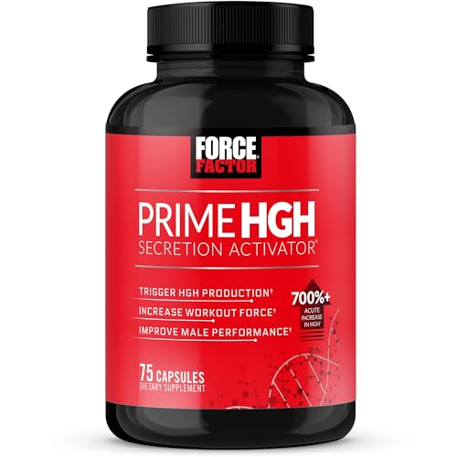 Force Factor Prime HGH Secretion Activator, HGH Supplement for Men with Clinically Studied AlphaSize to Help Trigger HGH Production, Increase Workout Force, and Improve Performance, 75 Capsules