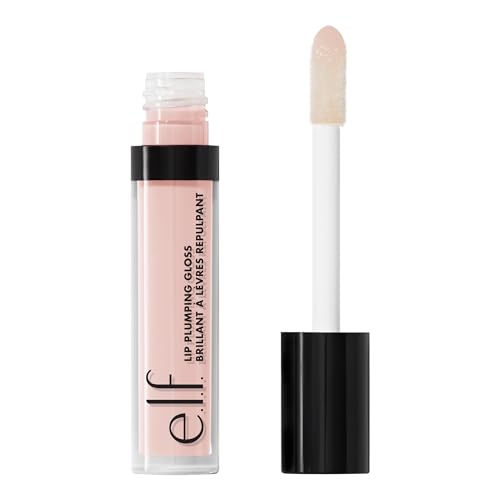 e.l.f. Lip Plumping Gloss, High-Shine Sheer Color, Hydrates & Creates Fuller Lips With Vitamin E, Vegan & Cruelty-Free, Pink Paloma, 0.1 Fl Oz