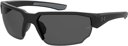 Under Armour Blitzing Wrap Around Sunglasses, Men's Sunglasses with Non-Slip Temples, Auto-Lock Hinges & Microfiber Pouch