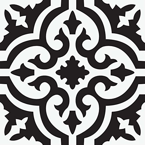 FloorPops Black Parma Peel & Stick Floor Tiles, FP3828