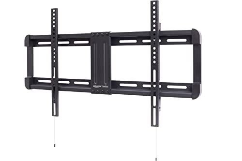 Amazon Basics Low Profile TV Wall Mount with Horizontal Post Installation Leveling for 32 to 86 inch TVs, Black
