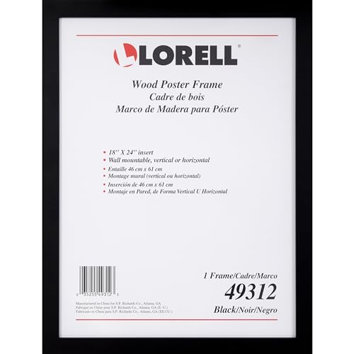 Lorell Wood Poster Frame, 18" x 24", Black