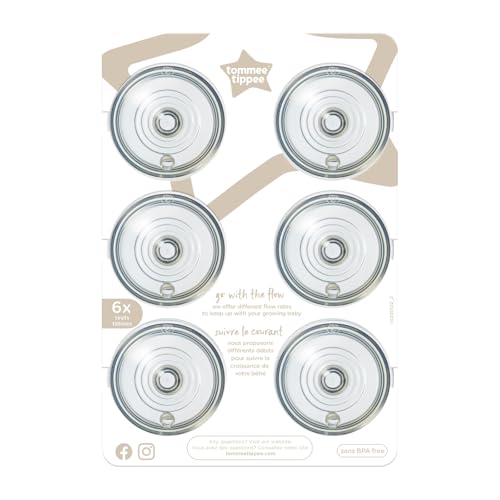 Tommee Tippee Natural Start Baby Bottle Nipples, Breast-Like for A Natural Latch, Anti-Colic Valve, Soft Silicone, Fast Flow, 6+ Months, Pack of 6
