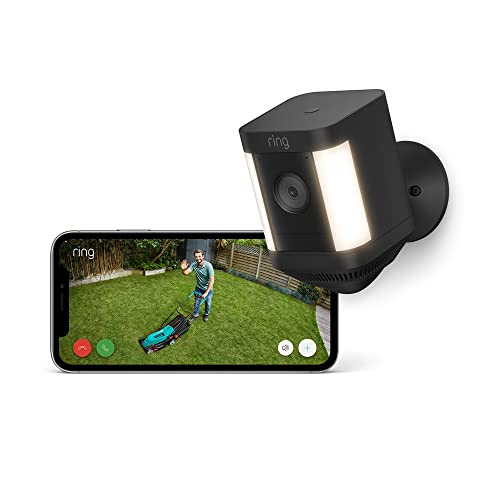 ⚡ BLITZDEAL (-53%) Ring Spotlight Kamera Plus Akku (Spotlight Cam Plus) | Überwachungskamera aussen mit WLAN, HD-Video, LED-Strahler, Nachtsicht, Bewegungserfassung & Sirene | Alexa-kompatible Sicherheitskamera