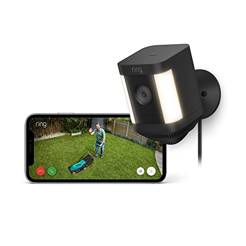 ⚡ BLITZDEAL (-53%) Ring Spotlight Kamera Plus Netzstecker (Spotlight Cam Plus) | Überwachungskamera aussen mit WLAN, HD-Video, LED-Strahler, Nachtsicht, Bewegungserfassung & Sirene | Alexa-kompatibel