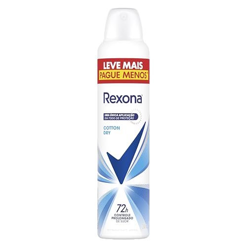 Rexona Antitranspirante Aerossol Cotton Dry 250 ML, Leve Mais Pague Menos, Embalagem Pode Variar