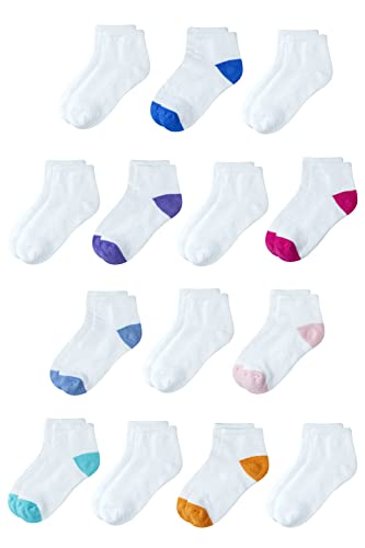 Amazon Essentials Unisex Kids' Cotton Ankle Socks, 14 Pairs, Multicolor, Small