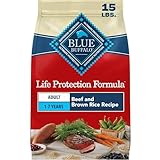Blue Buffalo Life Protection Formula Adult Dry Dog Food, Helps Build and Maintain Strong Muscles, Made with Natural Ingredients, Beef & Brown Rice Recipe, 15-lb. Bag