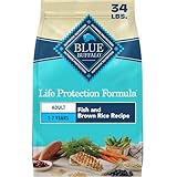 Blue Buffalo Life Protection Formula Adult Dry Dog Food, Helps Build and Maintain Strong Muscles, Made with Natural Ingredients, Fish & Brown Rice Recipe, 34-lb. Bag