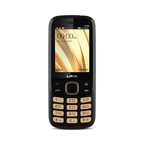 Lava A1500 (Black Gold), Dual Sim Keypad Mobile with 2.4" Big Display, 6 Days Battery Backup, VGA Camera & Military Grade Certified Strong Body