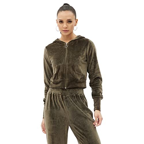 Harpa Women's Polyester Blend Zipper Hoodie