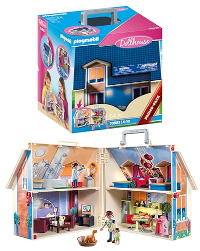(-32%) PLAYMOBIL | Dollhouse |Spielzeug für Kinder ab 4 Jahren | Mitnehm-Puppenhaus mit Griff | 70985