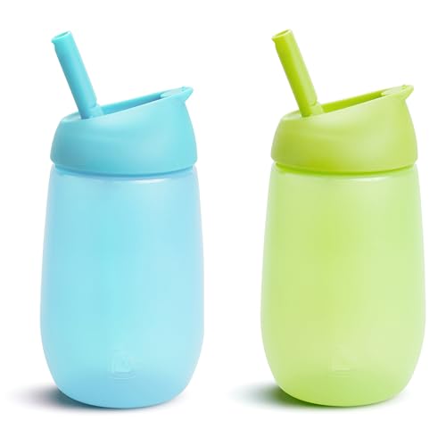 Munchkin® Simple Clean™ Toddler Sippy Cup with Easy Clean Straw, 10 Ounce, 2 Pack, Blue/Green