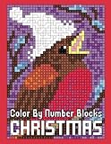 Christmas Color By Number Blocks: Activity Puzzle Coloring Book for Adults Relaxation & Stress Relief (Color Quest Color By Number)
