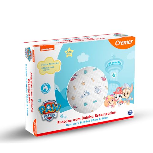 Cremer Fralda Cremer Luxo C/Bainha Patrulha Canina C/5
