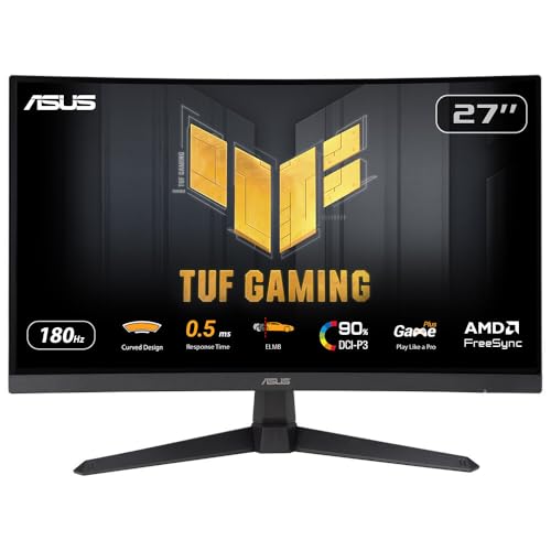 (-28%) ASUS TUF Gaming VG27WQ3B 27 Zoll QHD Fast VA 180Hz Curved Gaming Monitor