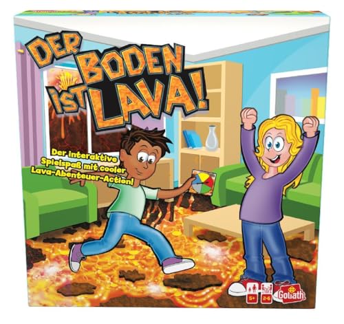 (-35%) Goliath - Der Boden ist Lava, Spiel voller Bewegung für Drinnen und Draußen ab 5 Jahren, Für die Ganze Familie, Gesellschaftsspiel für 2 bis 6 Spieler, Farbig